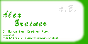 alex breiner business card